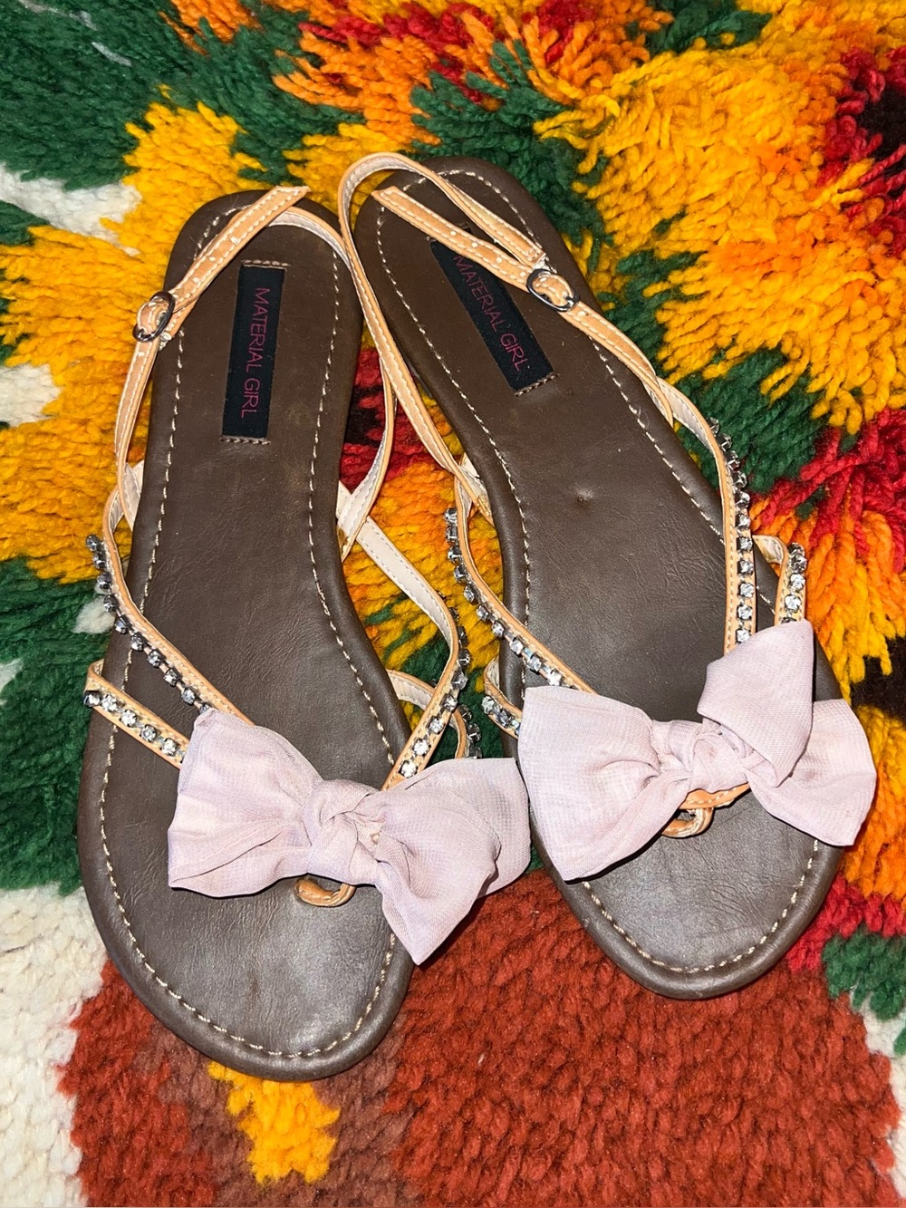 Pink Bow Strappy Sandals